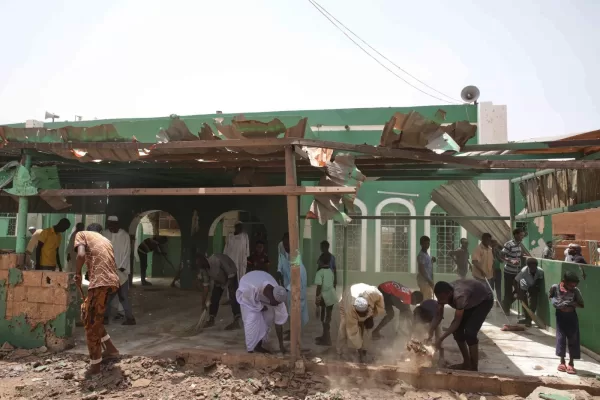 People clear debris from a mosque that residents said was damaged in a drone strike in Khartoum, Sudan, Wednesday, Aug. 12, 2026. (AP Photo/Marwan Ali) People clear debris from a mosque that residents said was damaged in a drone strike in Khartoum, Sudan, Wednesday, Aug. 12, 2026. (AP Photo/Marwan Ali)