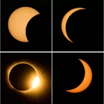 This combination photo shows the sequence of the moon covering the sun in a total solar eclipse seen from Berlanga de Duero, central Spain, Wednesday, Aug. 12, 2026. (AP Photo/Bernat Armangue) 



Associated Press / LaPresse
Only italy and spain