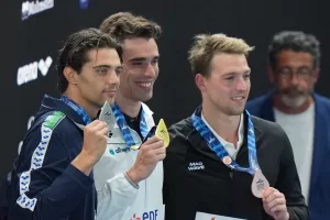 Thomas Ceccon win silver medal in the Men’s 100m backstroke at the Swimming European Aquatics Championships Paris 2026, Paris, August 15 , 2026 (Photo by Davide Spada/LaPresse) Thomas Ceccon win silver medal in the Men’s 100m backstroke at the Swimming European Aquatics Championships Paris 2026, Paris, August 15 , 2026 (Photo by Davide Spada/LaPresse)