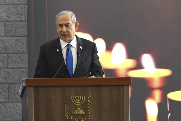 Israeli Prime Minister Benjamin Netanyahu speaks at a memorial ceremony for those killed by Hamas on Oct. 7, 2023, and those who fell in the "Iron Sword" war, at the Knesset, the Parliament, in Jerusalem, Monday, Oct. 28, 2024. (Debbie Hill, Pool Photo via AP)
Associated Press / LaPresse
Only italy and Spain Israeli Prime Minister Benjamin Netanyahu speaks at a memorial ceremony for those killed by Hamas on Oct. 7, 2023, and those who fell in the "Iron Sword" war, at the Knesset, the Parliament, in Jerusalem, Monday, Oct. 28, 2024. (Debbie Hill, Pool Photo via AP)
Associated Press / LaPresse
Only italy and Spain
