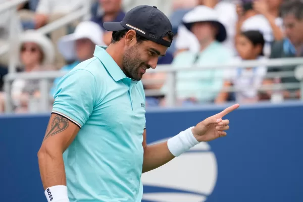 Matteo Berrettini, of Italy, reacts during a match against Stan Wawrinka, of Switzerland, during the first round of the U.S. Open tennis championships Monday, Aug. 31, 2026, in New York. (AP Photo/Yuki Iwamura) 



Associated Press / LaPresse
Only italy and spain