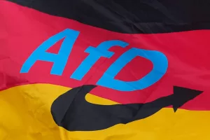 The logo of the “Alternative for Germany” (AfD) party is fixed on a German national flag for the state elections in Saxony-Anhalt during an election campaign event in Magdeburg, Germany, Friday, Sept. 4, 2026. (AP Photo/Matthias Schrader) 



Associated Press / Lapresse
Only italy and spain