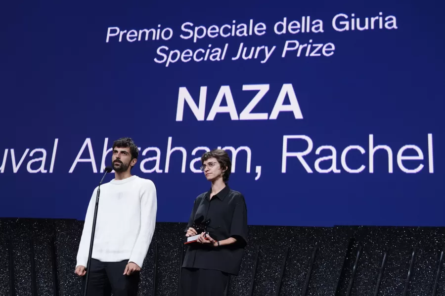 Special Jury Prize to Rachel Szor, left, and Yuval Abraham for the film ‘Naza’ at the Closing Ceremony of the 83rd Venice Film Festival September 12 2026, Venice, Italy (photo by Gian Mattia DAlberto/Lapresse)