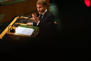 France’s President Emmanuel Macron speaks during the 81st session of the United Nations General Assembly at United Nations headquarters, Tuesday, Sept. 22, 2026. (AP Photo/Heather Khalifa)
Associated Press / Lapresse
Only italy and spain France’s President Emmanuel Macron speaks during the 81st session of the United Nations General Assembly at United Nations headquarters, Tuesday, Sept. 22, 2026. (AP Photo/Heather Khalifa)
Associated Press / Lapresse
Only italy and spain
