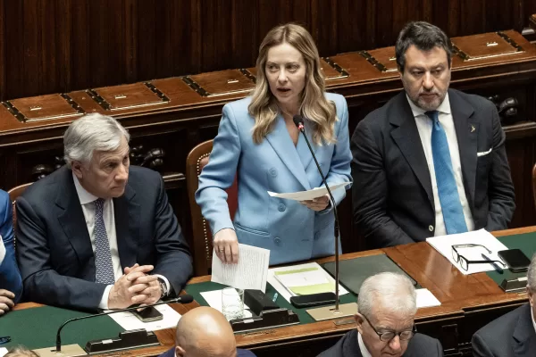 Il vice presidente Antonio Tajani, Il Presidente del consiglio Giorgia Meloni, il vicepresidente Matteo Salvini in occasione delle Comunicazioni del Presidente del CDM in vista del Consiglio Europeo. Camera dei Deputati, Roma Giovedì 11 Giugno 2026 (photo by Mauro Scrobogna / LaPresse)
Vicepresident Antonio Tajani, Prime Minister Giorgia Meloni, vicepresident Matteo Salvini during the Communications of the President of the Council of Ministers in view of the European Council. Chamber of Deputies, Rome, Thursday June 11 2026 (photo by Mauro Scrobogna / LaPresse) Il vice presidente Antonio Tajani, Il Presidente del consiglio Giorgia Meloni, il vicepresidente Matteo Salvini in occasione delle Comunicazioni del Presidente del CDM in vista del Consiglio Europeo. Camera dei Deputati, Roma Giovedì 11 Giugno 2026 (photo by Mauro Scrobogna / LaPresse)
Vicepresident Antonio Tajani, Prime Minister Giorgia Meloni, vicepresident Matteo Salvini during the Communications of the President of the Council of Ministers in view of the European Council. Chamber of Deputies, Rome, Thursday June 11 2026 (photo by Mauro Scrobogna / LaPresse)