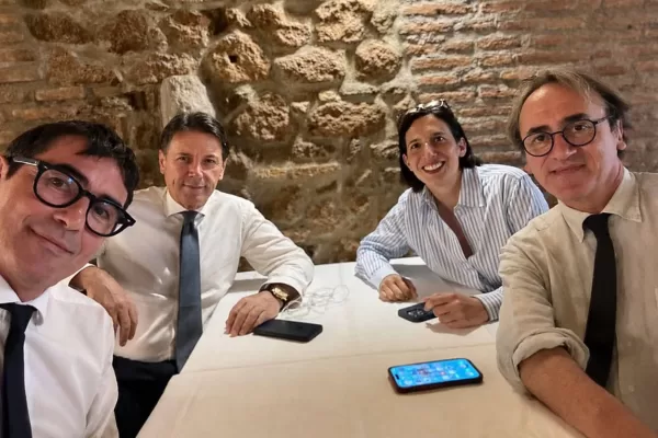 NICOLA FRATOIANNI POLITICO, GIUSEPPE CONTE PRESIDENTE M5S, ELLY SCHLEIN, SEGRETARIA PD, ANGELO BONELLI DEPUTATO AVS E CO-PORTAVOCE DI EUROPA VERDE
