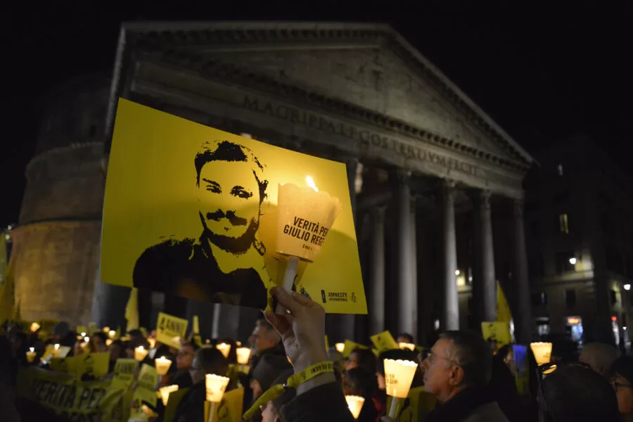 EVENTO ANNIVERSARIO DELLA SPARIZIONI DI GIULIO REGENI
FIACCOLATA A QUATTRO ANNI DALLA SCOMPARSA DI GIULIO REGENI
PANTHEON