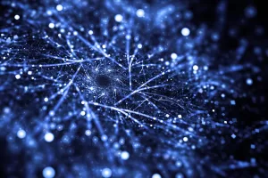abstract blue particle dust with bokeh effect abstract blue particle dust with bokeh effect