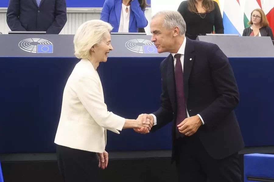 URSULA VON DER LEYEN PRESIDENTE COMMISSIONE EUROPEA, MARK CARNEY PRIMO MINISTRO DEL CANADA