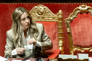 Il Presidente Giorgia Meloni in occasione delle comunicazioni del Presidente del Consiglio in vista della riunione del Consiglio europeo del 15 e 16 ottobre. Senato Roma, Mercoledì 14 Ottobre 2026 (Foto Mauro Scrobogna / LaPresse)
PM Giorgia Meloni on the occasion of the statements by the President of the Council of Ministers ahead of the European Council meeting of 15 and 16 October. Senate, Rome, Wednesday, 14 October 2026.(Photo by Mauro Scrobogna / LaPresse) Il Presidente Giorgia Meloni in occasione delle comunicazioni del Presidente del Consiglio in vista della riunione del Consiglio europeo del 15 e 16 ottobre. Senato Roma, Mercoledì 14 Ottobre 2026 (Foto Mauro Scrobogna / LaPresse)
PM Giorgia Meloni on the occasion of the statements by the President of the Council of Ministers ahead of the European Council meeting of 15 and 16 October. Senate, Rome, Wednesday, 14 October 2026.(Photo by Mauro Scrobogna / LaPresse)