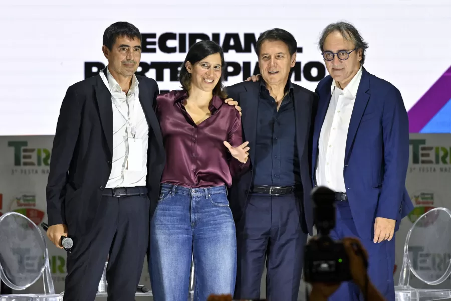 NICOLA FRATOIANNI AVS, ELLY SCHLEIN PD, GIUSEPPE CONTE M5S E ANGELO BONELLI AVS
